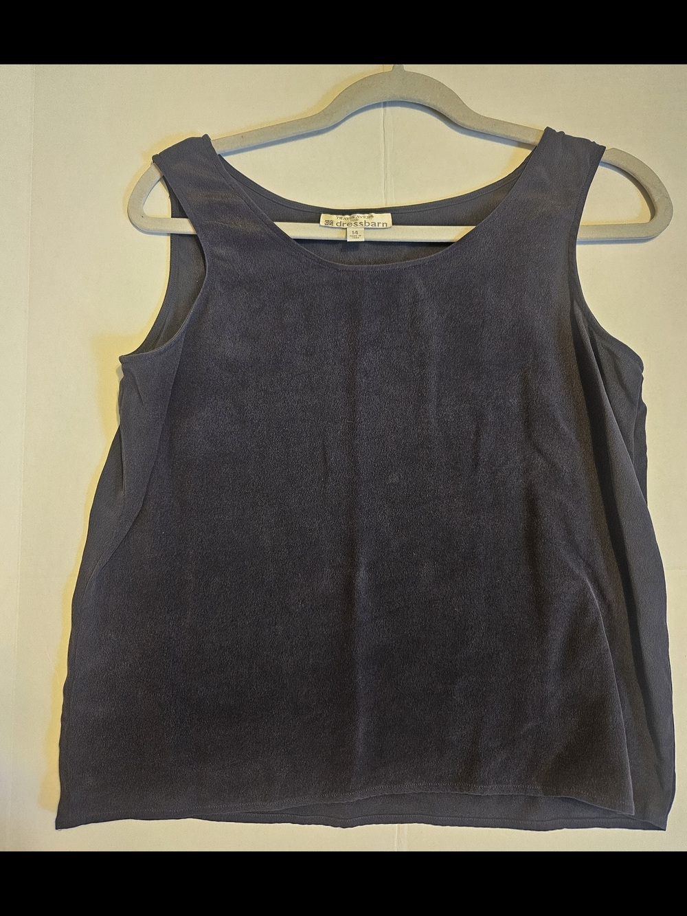 Vintage Travis Ayers Dressbarn Women's Black 100% Silk Sleeveless Tank Top